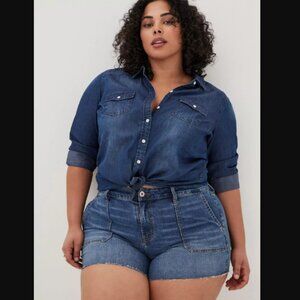 Torrid 3.5 Inch Vintage Stretch High Rise Shorts Denim Jean NWT Size 12